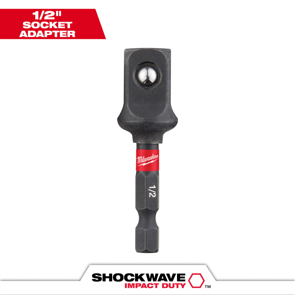 Milwaukee 48-32-5034, 1/4" Hex to 1/2 " Square SHOCKWAVE Impact Duty Socket Adapter