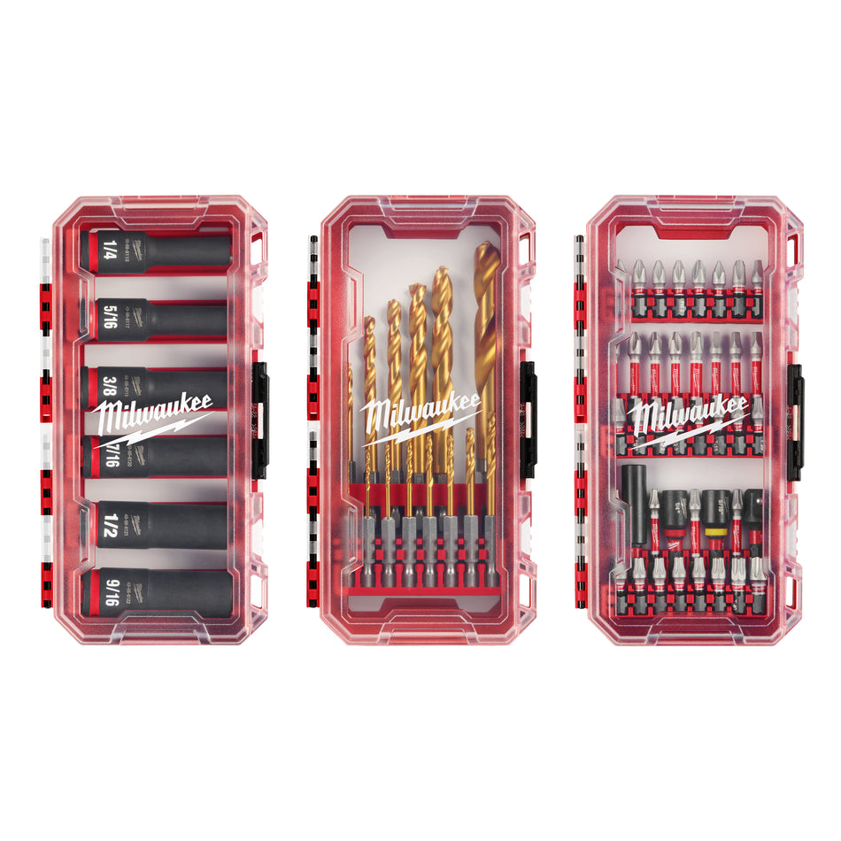 Milwaukee 48-32-5162, SHOCKWAVE™ Impact Duty 60PC Drill, Drive & Fasten PACKOUT™ Set