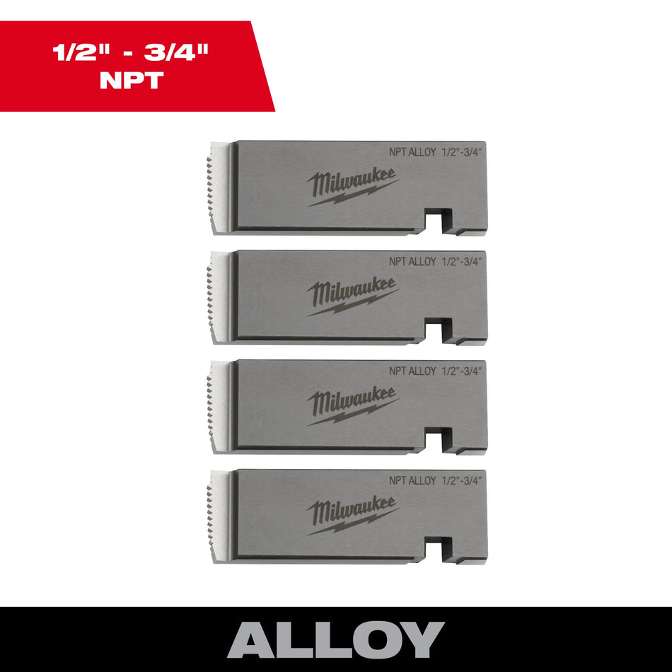 Milwaukee 48-36-1201, 1/2"-3/4" ALLOY NPT Universal Pipe Threading Dies