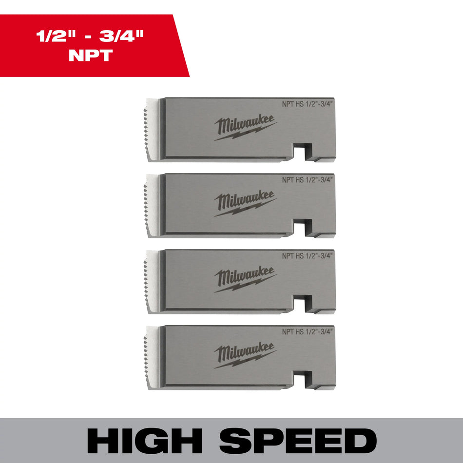 Milwaukee 48-36-1203, 1/2"-3/4" HIGH SPEED NPT Universal Pipe Threading Dies