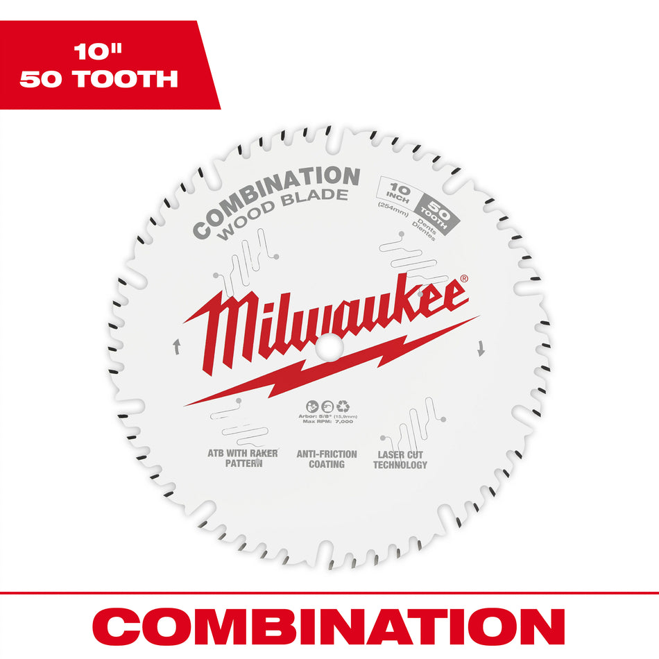 Milwaukee 48-40-1026, 10" 50T Combination Circular Saw Blade