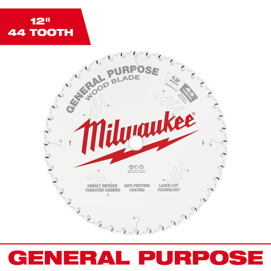 Milwaukee 48-40-1220, 12" 44T General Purpose Circular Saw Blade