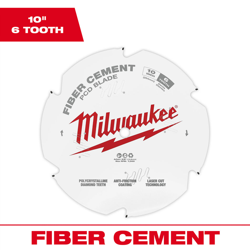 Milwaukee 48-40-7010, 10" PCD/Fiber Cement Circular Saw Blade