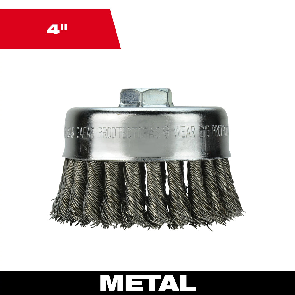 Milwaukee 48-52-1350, 4" Knot Wire Cup Brush (Carbon Steel)