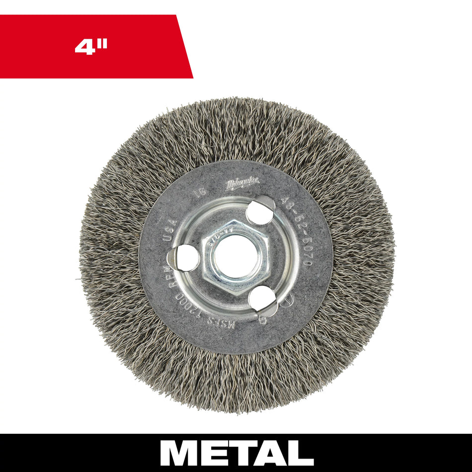 Milwaukee 48-52-5070, 4" Crimped Wire Wheel