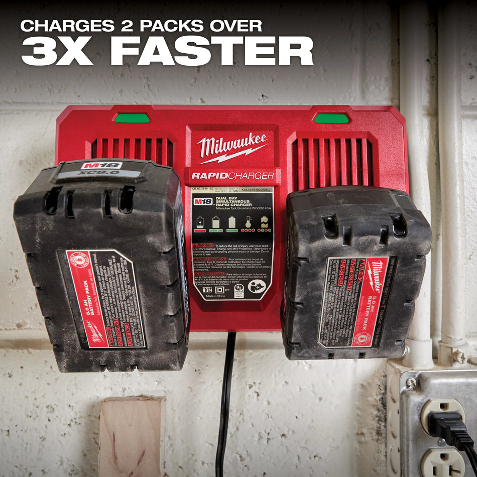 Milwaukee 48-59-1802, M18 Dual Bay Simultaneous Rapid Charger