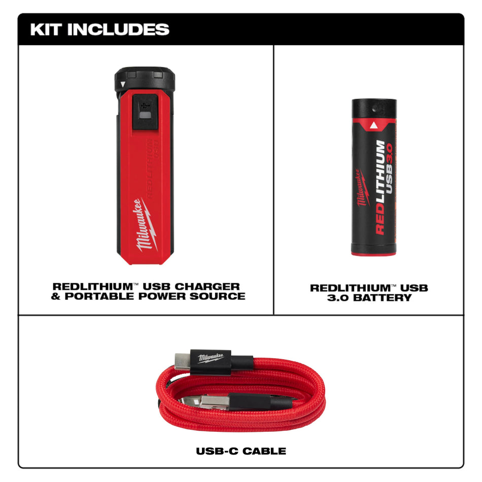 Milwaukee 48-59-2013, REDLITHIUM USB Charger & Portable Power Source Kit