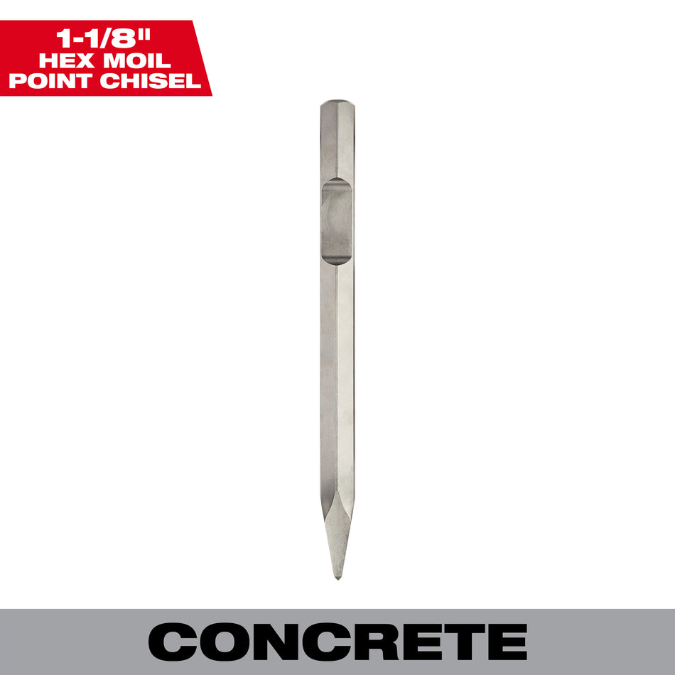 Milwaukee 48-62-4001, 1-1/8" Hex 16" Moil Point