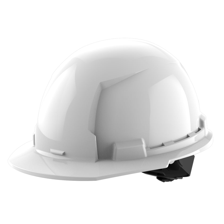 Milwaukee 48-73-1100, White Front Brim Hard Hat w/4pt Ratcheting Suspension - Type 1, Class E