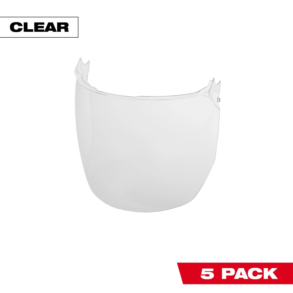Milwaukee 48-73-1440, 5pk Clear Face Shield Replacement Lenses (Helmet & Hard Hat Mount)