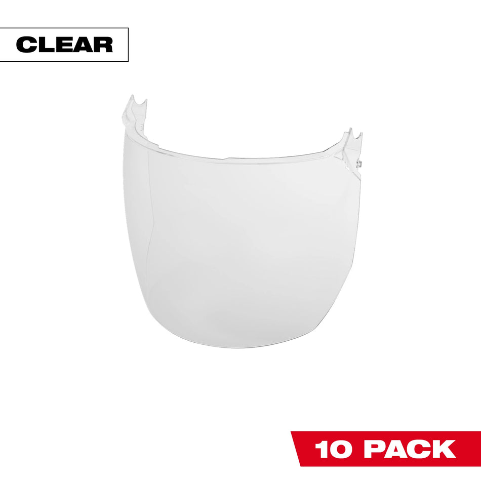 Milwaukee 48-73-1441, 10pk Clear Face Shield Replacement Lenses (Helmet & Hard Hat Mount)