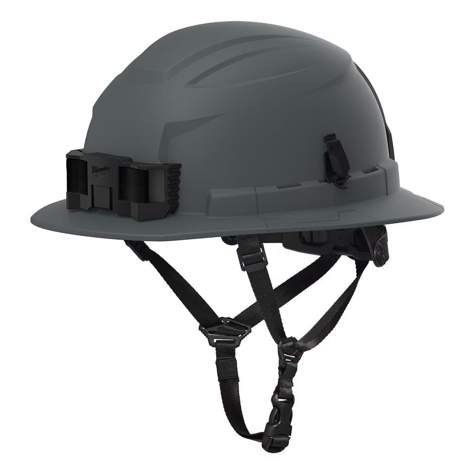 Milwaukee 48-73-1555, BOLT™ CSA/ANSI Type 2 Grey Full Brim Non-Vented Safety Helmet w/4PT Chinstrap - Class E