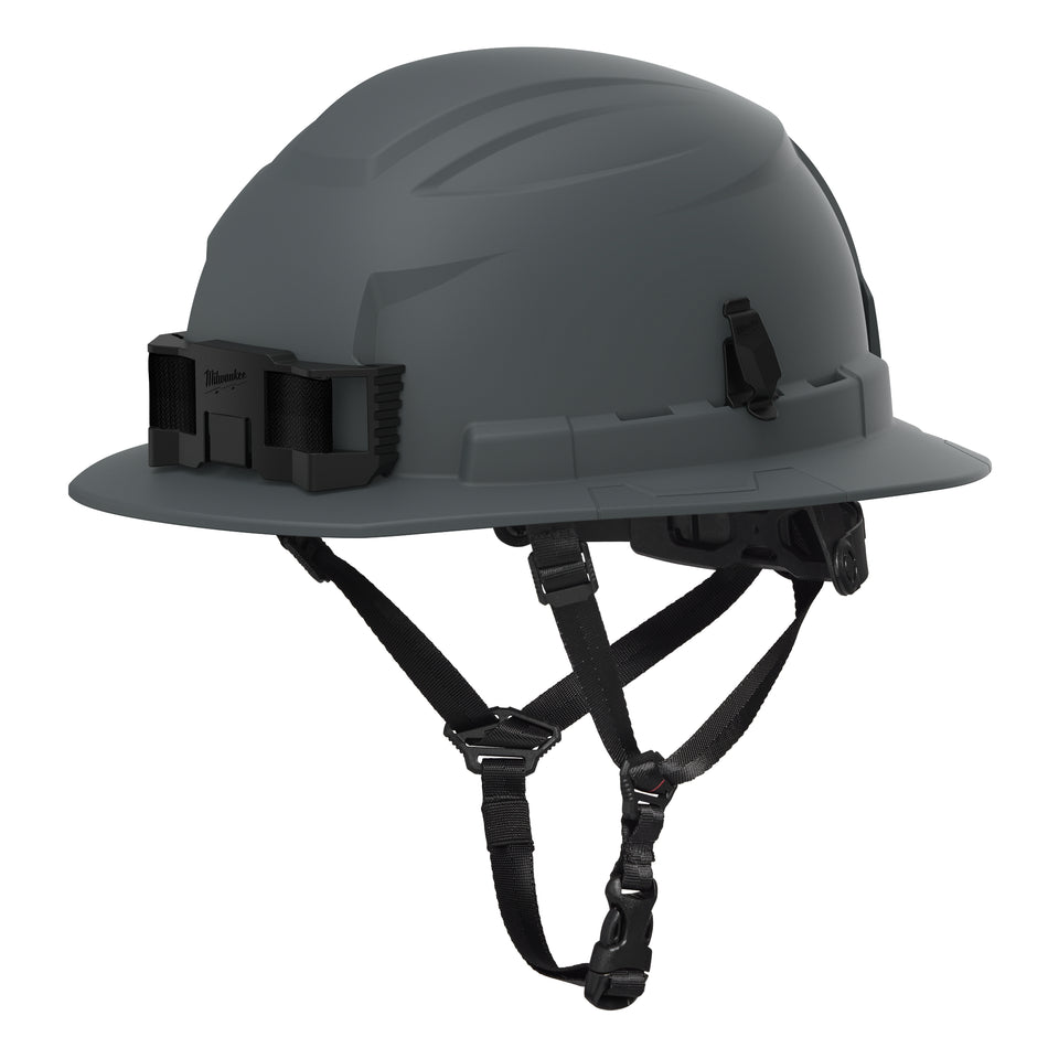 Milwaukee 48-73-1555, BOLT™ CSA/ANSI Type 2 Grey Full Brim Non-Vented Safety Helmet w/4PT Chinstrap - Class E