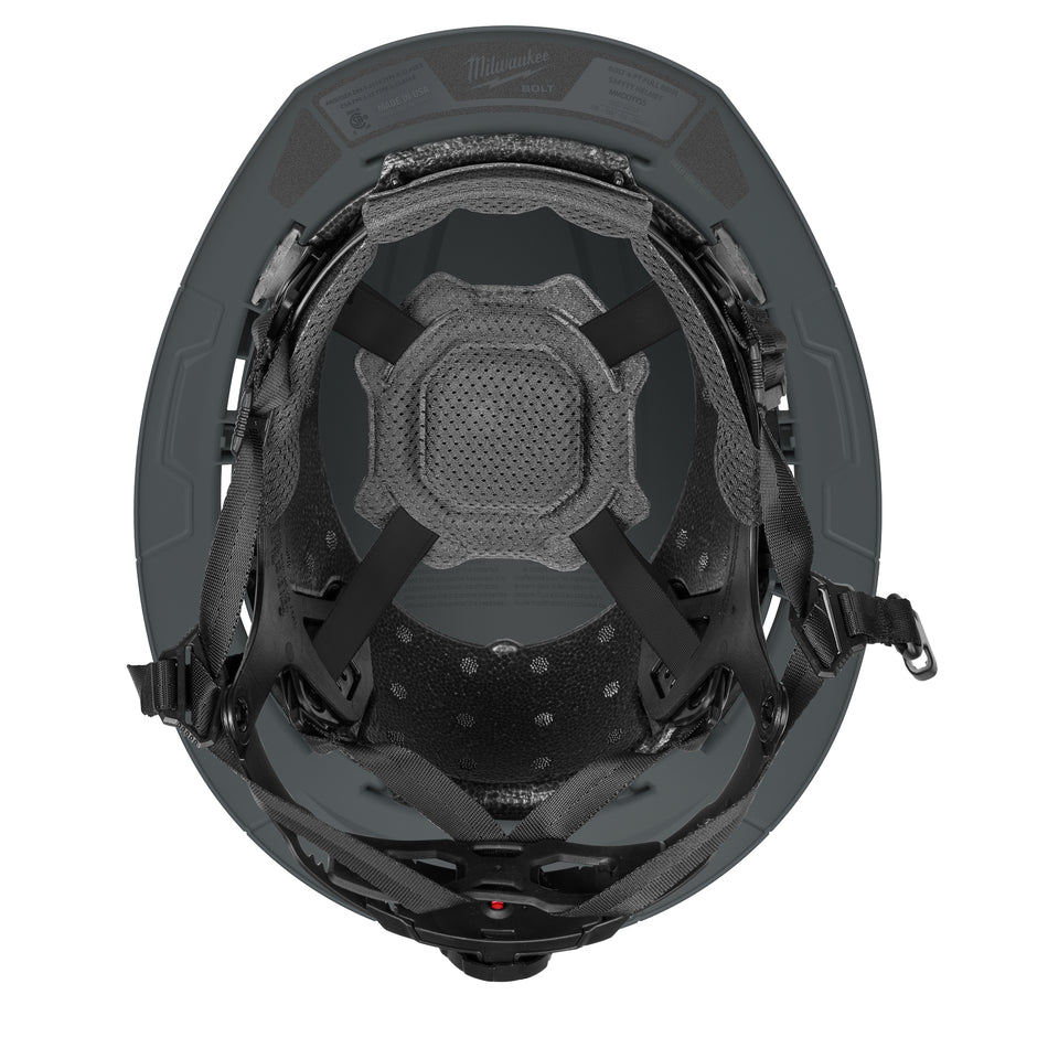 Milwaukee 48-73-1555, BOLT™ CSA/ANSI Type 2 Grey Full Brim Non-Vented Safety Helmet w/4PT Chinstrap - Class E