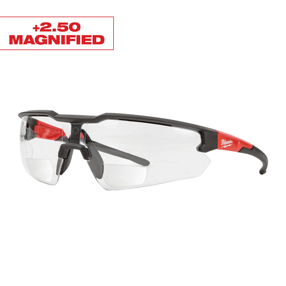 Milwaukee 48-73-2206, Safety Glasses - +2.50 Magnified Clear Anti-Scratch Lenses
