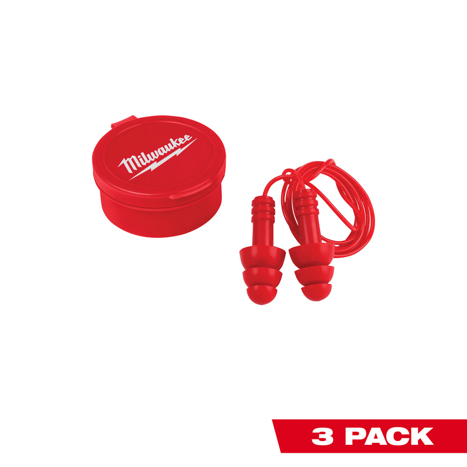 Milwaukee 48-73-3151, 3PK Reusable Corded Ear plugs