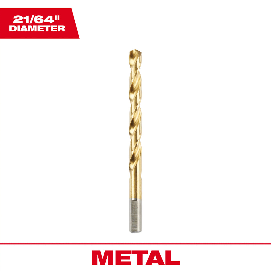 Milwaukee 48-89-2218, 21/64" Thunderbolt Titanium Coated Drill Bit