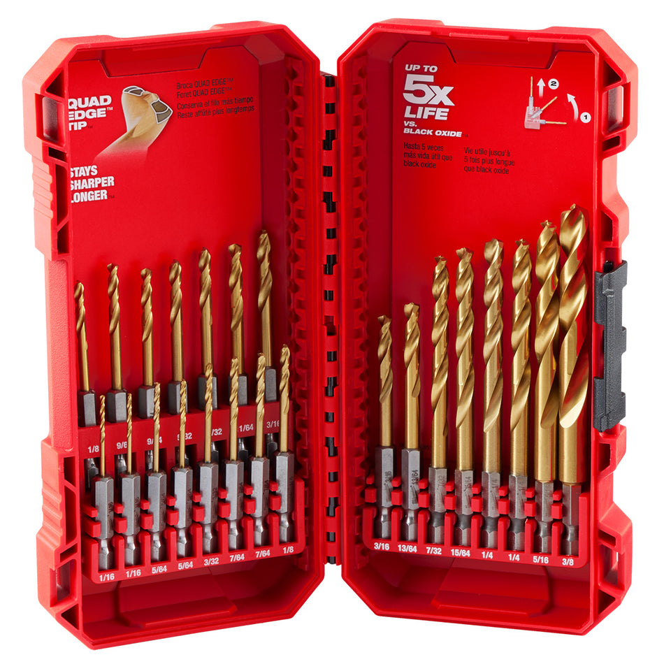 Milwaukee 48-89-4631, SHOCKWAVE Impact Duty™ RED HELIX™ Titanium Drill Bit Set – 23PC