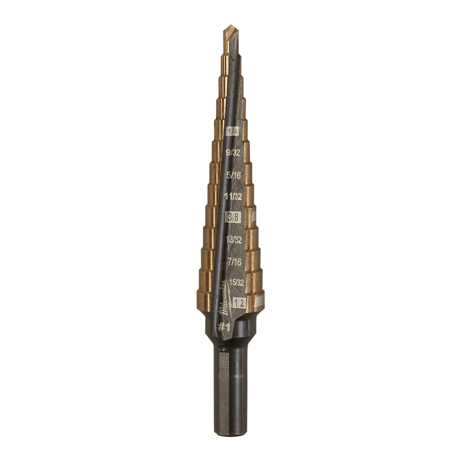 Milwaukee 48-89-9281, Cobalt Step Drill Bit #1 (1/8"-1/2")