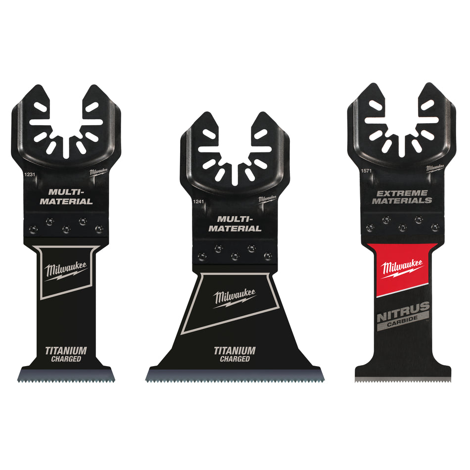 Milwaukee 49-10-9005, OPEN-LOK 3PC MULTI-MATERIAL CUTTING MULTI-TOOL BLADE VARIETY PACK