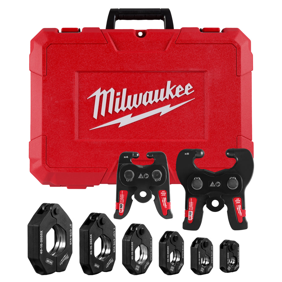 Milwaukee 49-16-2692X, 1/2" - 2" CTS-V Pivoting Press Ring Kit for M18™ FORCE LOGIC™ Press Tools