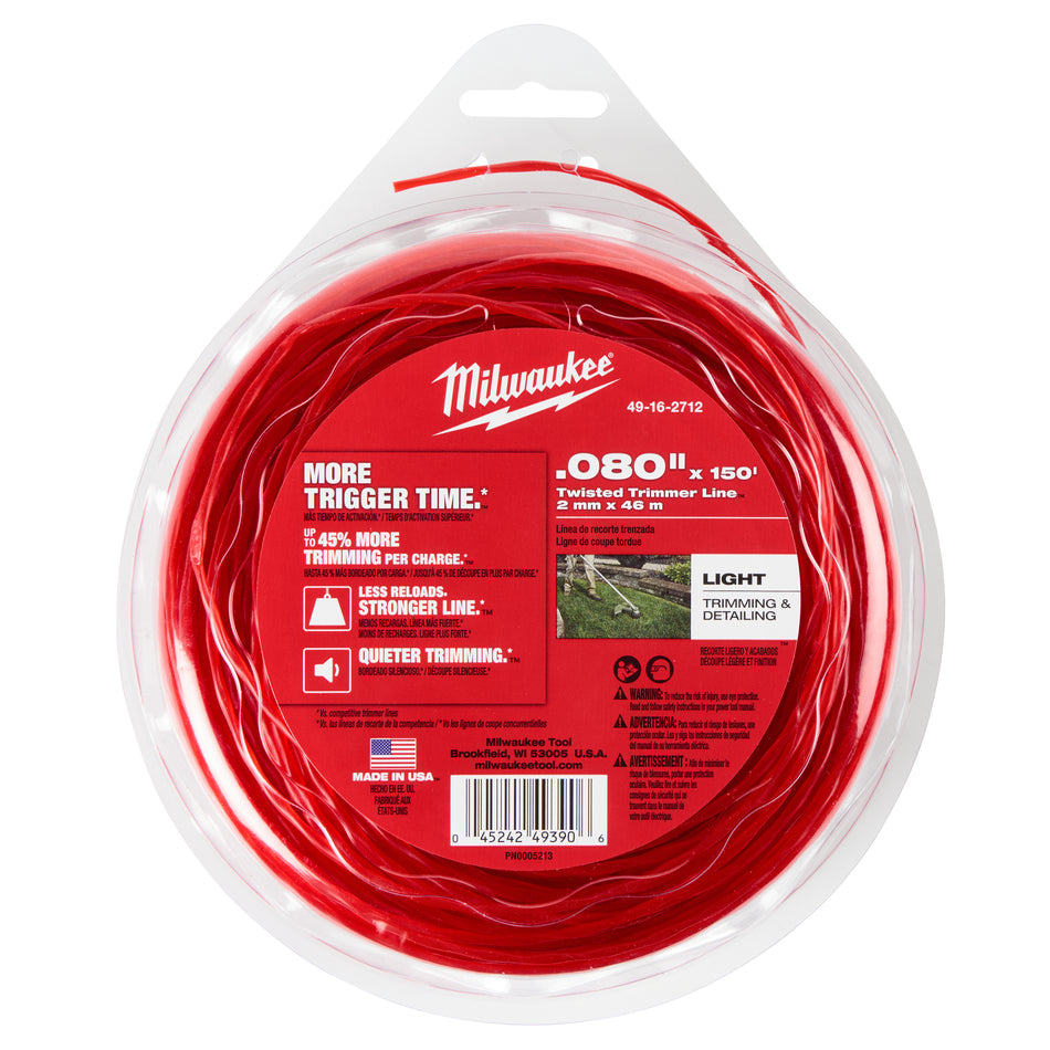 Milwaukee 49-16-2712, .080" x 150' Trimmer Line