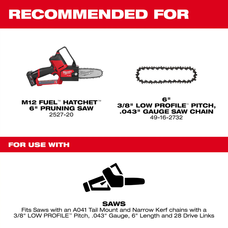 Milwaukee 49-16-2733, 6" Guide Bar