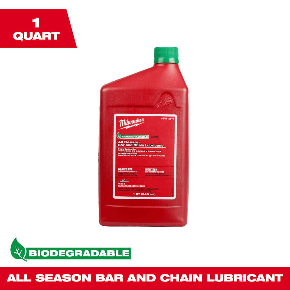 Milwaukee 49-16-2840, 1 Quart Biodegradable All Season Bar and Chain Lubricant