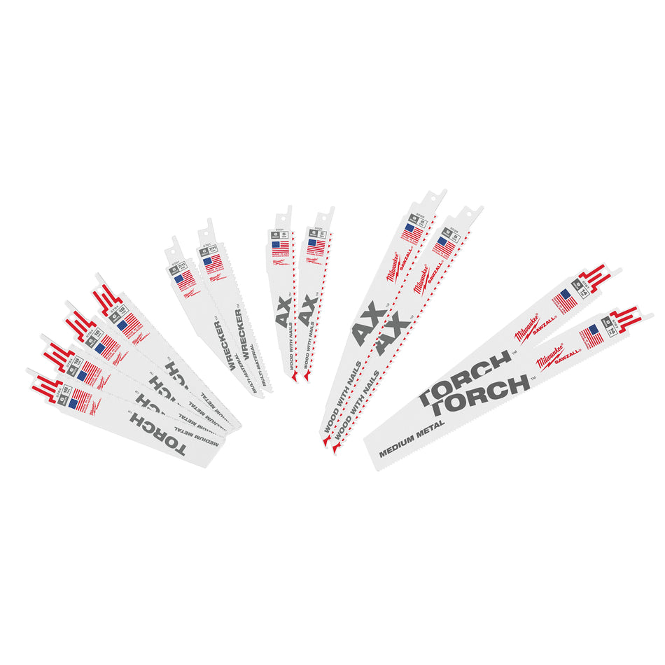 Milwaukee 49-22-1129, 12PC  ULTIMATE DEMOLITION SAWZALL Blade Set