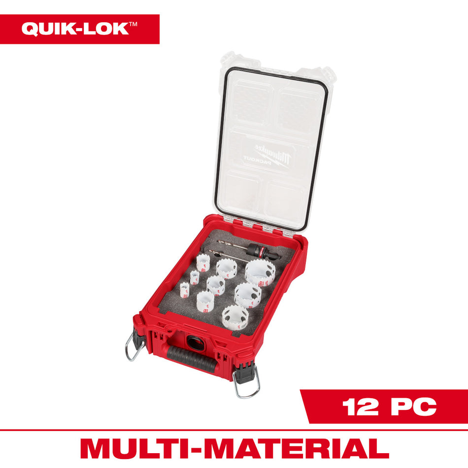 Milwaukee 49-22-4702, 12PC QUIK LOK™ HOLE DOZER™ Bi-Metal Kit with PACKOUT™ Compact Organizer