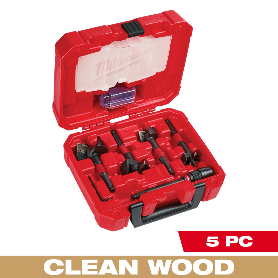 Milwaukee 49-22-5100, 5 pc SwitchBlade Selfeed Bit Plumber's Kit