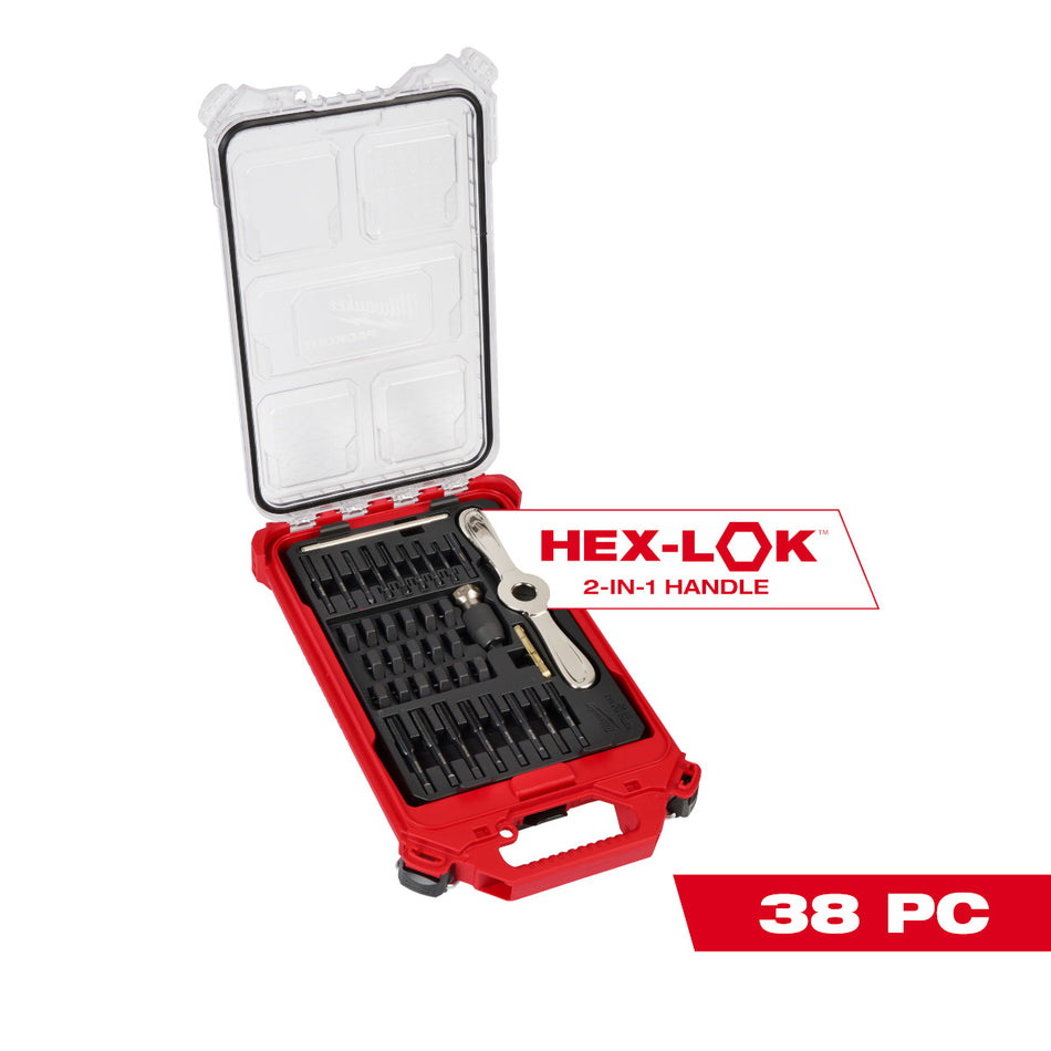 Milwaukee 49-22-5603, 38PC Metric Tap & Die PACKOUT™ Set w/ HEX-LOK™ 2-in-1 Handle