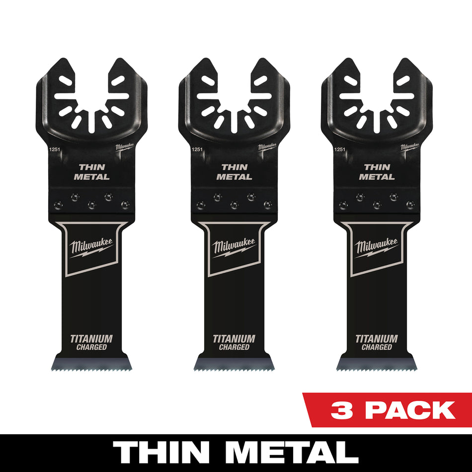 Milwaukee 49-25-1253, Open-Lok 1-1/8'' Titanium Enhanced Bi-Metal Metal Blades (3/pkg)
