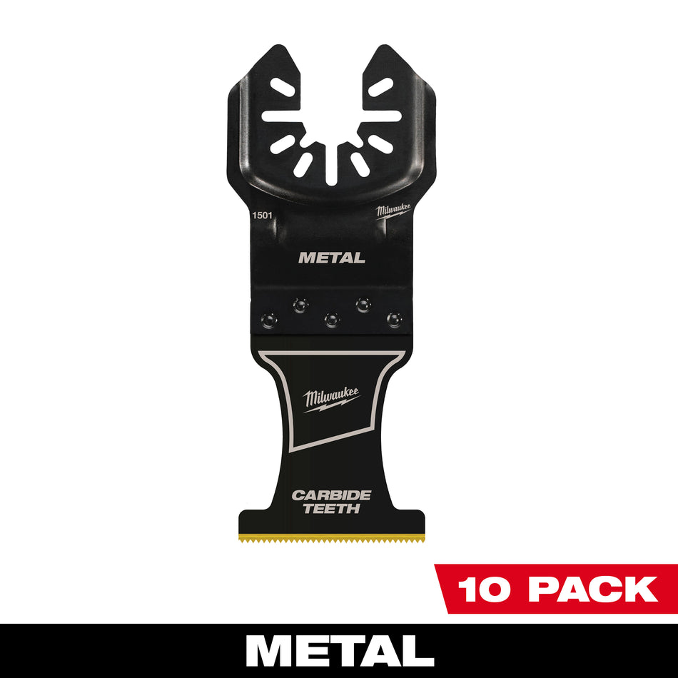 Milwaukee 49-25-1509, MILWAUKEEÂ® OPEN-LOKâ„¢ 1-3/8" Carbide Teeth Metal Multi-Tool Blades 10PK