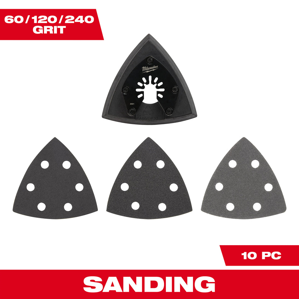 Milwaukee 49-25-2009, OPEN-LOK 3-1/2" SANDING PAD & PAPER VAR SET