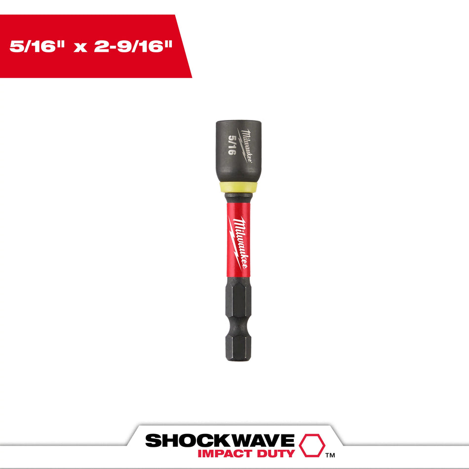Milwaukee 49-66-4733, SHOCKWAVE 5/16 X 2-9/16 IMPACT MAGNETIC NUT DRIVER BULK 10