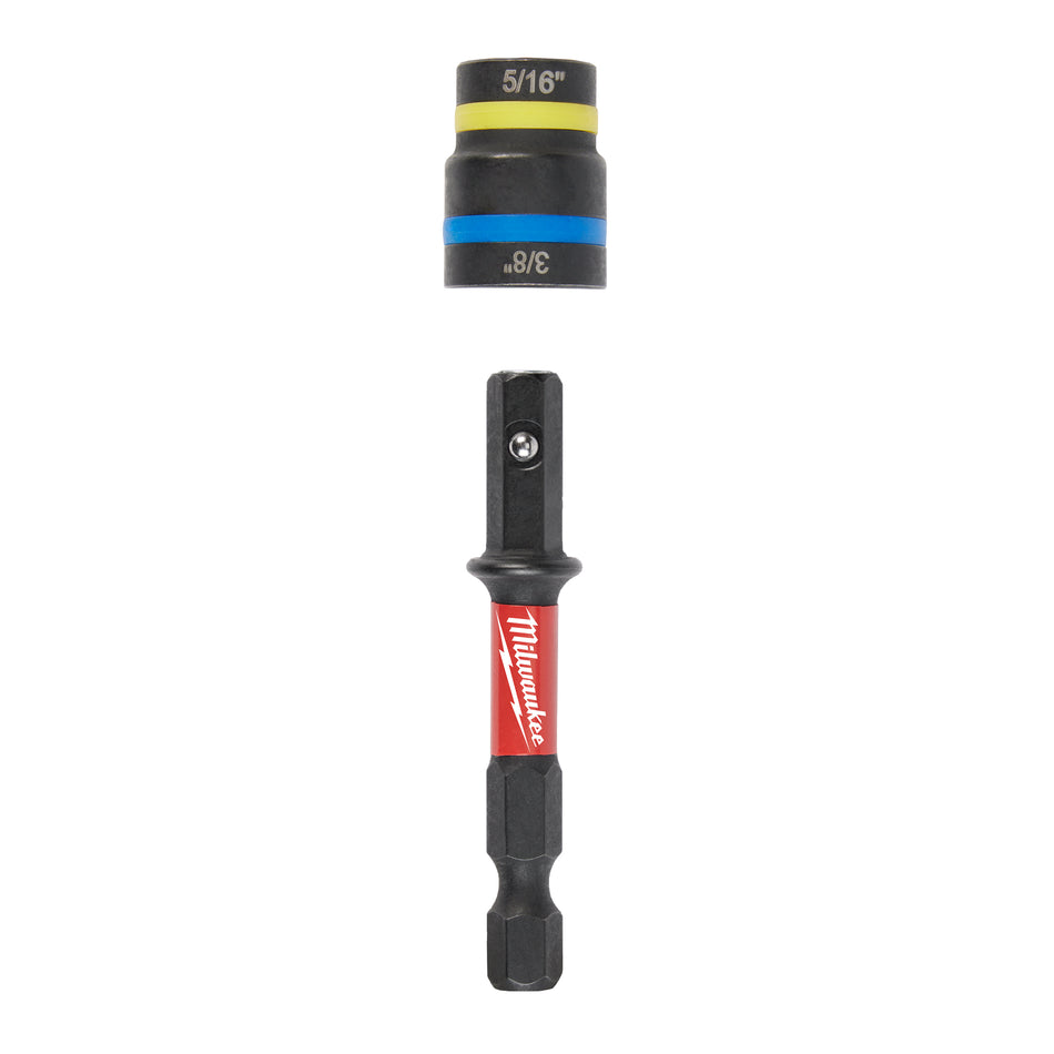 Milwaukee 49-66-4543, SHOCKWAVE Impact Duty™ 5/16” and 3/8” x 2-1/2” QUIK-CLEAR™ 2-in-1 Magnetic Nut Driver