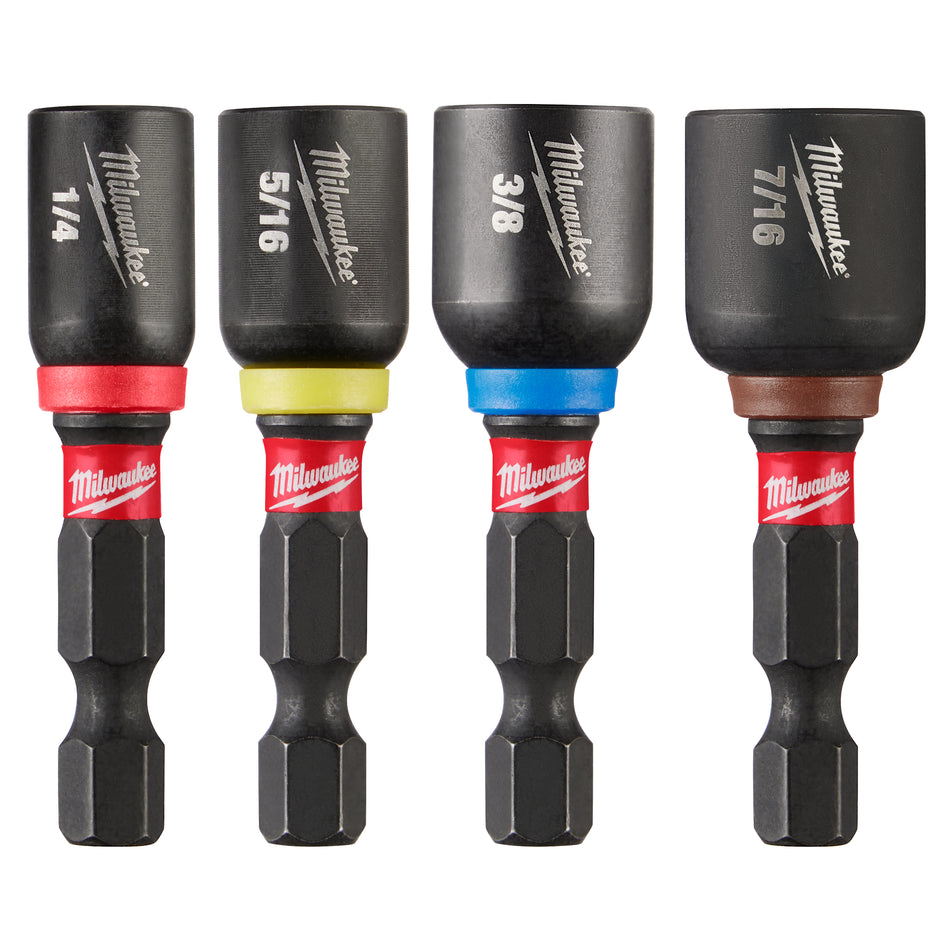 Milwaukee 49-66-4562, SHOCKWAVE 4PC 1-7/8 IMPACT MAGNETIC NUT DRIVER SET