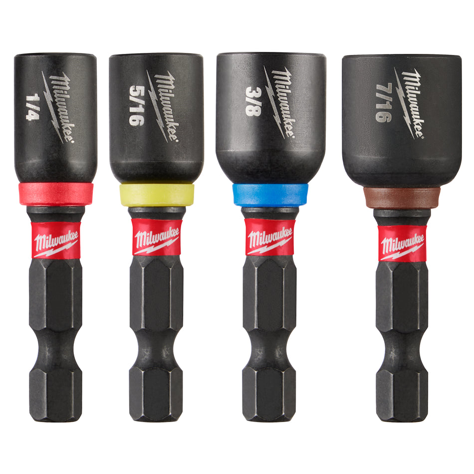 Milwaukee 49-66-4562, SHOCKWAVE 4PC 1-7/8 IMPACT MAGNETIC NUT DRIVER SET