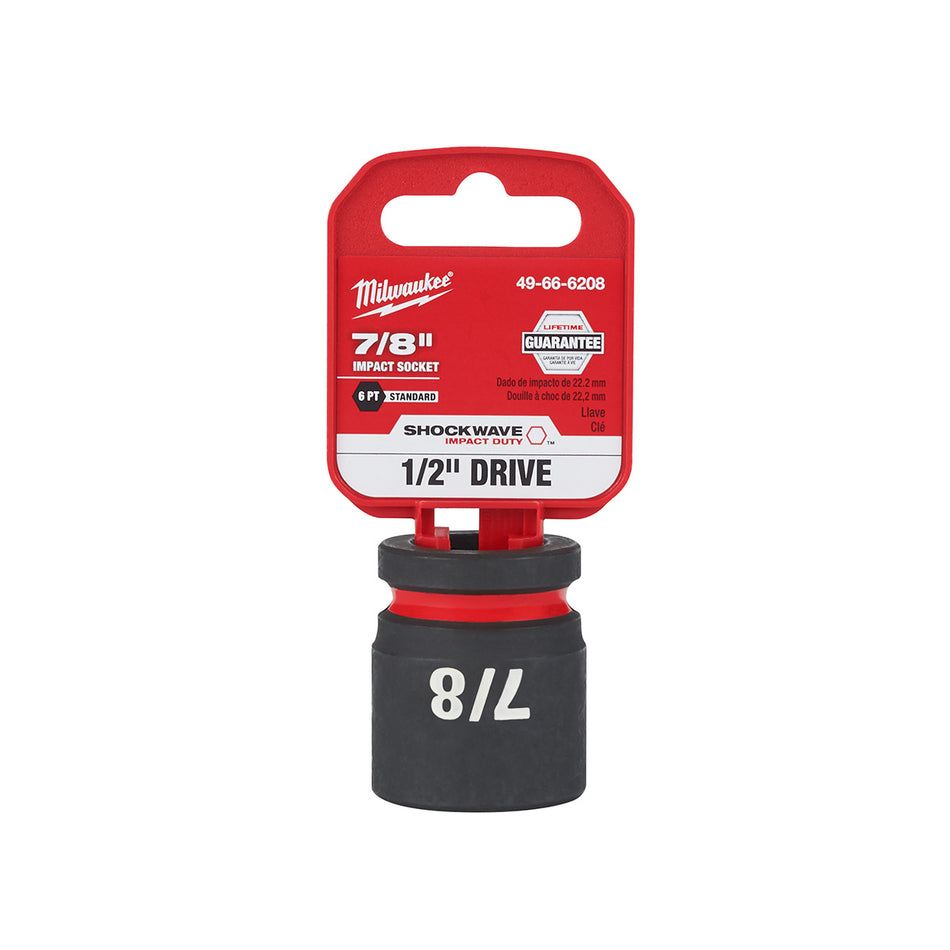 Milwaukee 49-66-6208, SHOCKWAVE™ Impact Duty 1/2" Drive 7/8" Standard 6 Point Socket