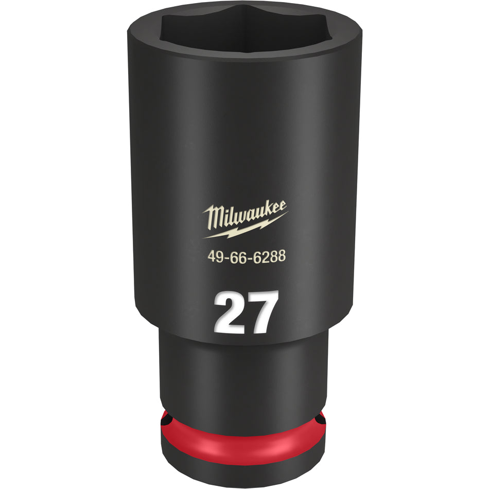 Milwaukee 49-66-6288, 1/2" Drive 27MM Deep SHOCKWAVE Impact Duty 6 Point Socket