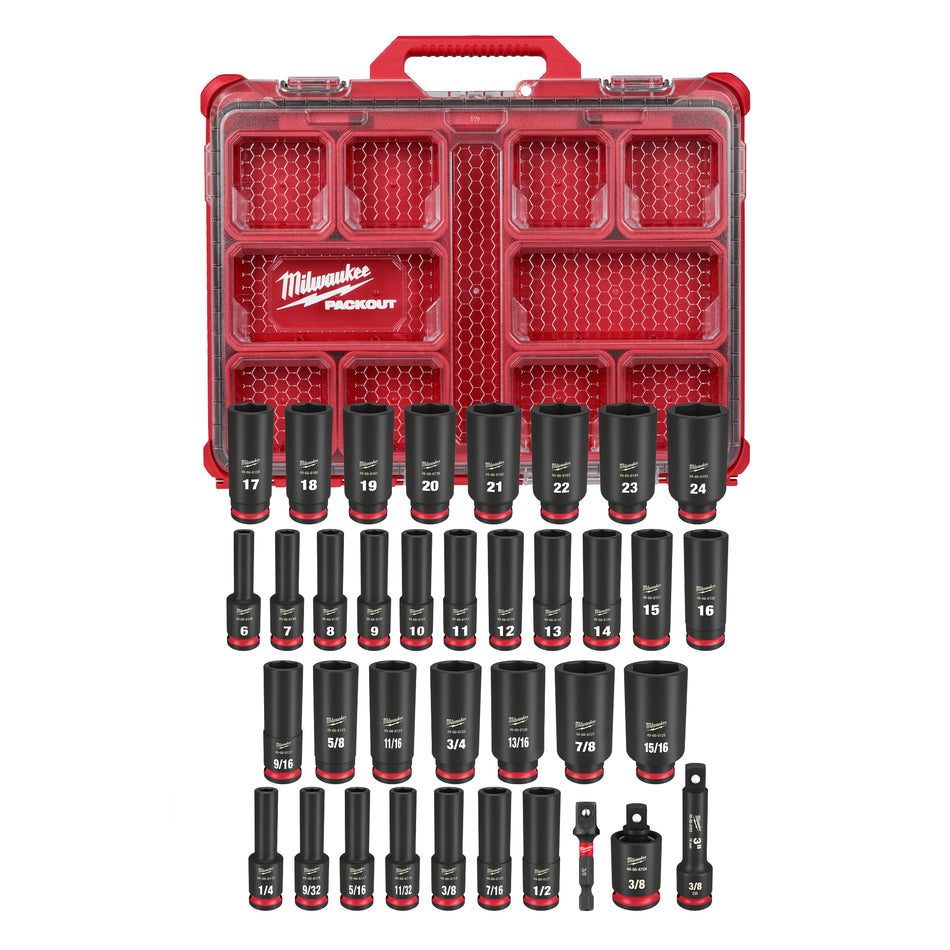 Milwaukee 49-66-6805, SHOCKWAVE Impact Duty™ Socket 3/8” Dr 36PC PACKOUT Set