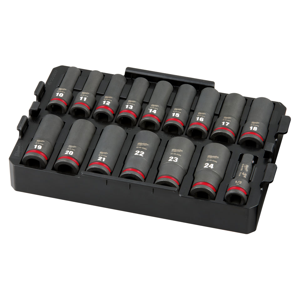 Milwaukee 49-66-6818, SHOCKWAVE Impact Duty™ Socket 1/2” Dr 16PC MM TRAY Set