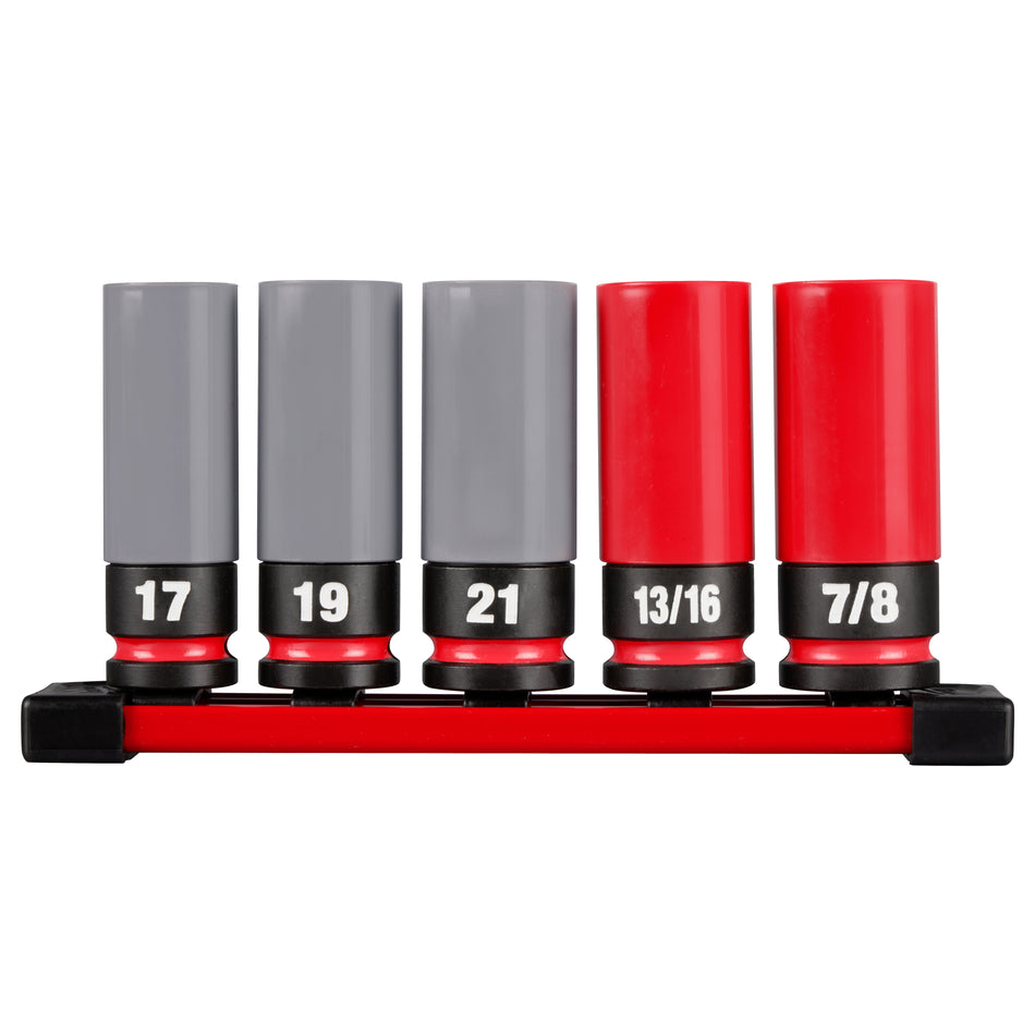 Milwaukee 49-66-7831, SHOCKWAVE Impact Duty™ 1/2 Drive SAE & Metric 5PC Lug Nut Wheel Socket Set