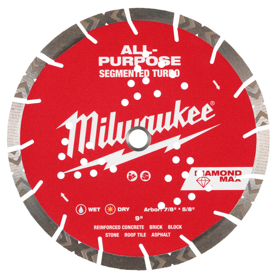Milwaukee 49-93-7125, 9" DIAMOND UNIVERSAL SEGMENTED BLADE
