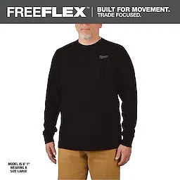 Milwaukee 604B-3X, HYBRID WORK TEE - LONG SLEEVE BLACK 3X