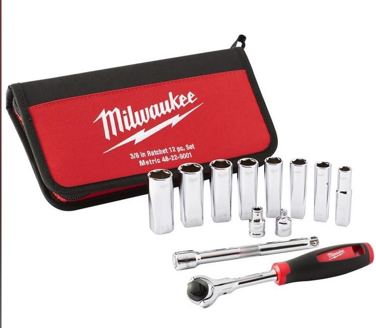 Milwaukee 48-22-9001, 12pc 3/8" Drive Metric Socket Set