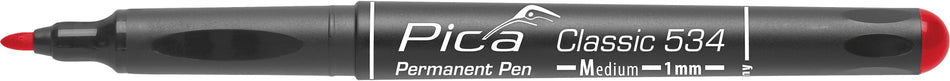 Pica 534/40, Permanent-Marker 'M' Red, Round tip, 1,0mm