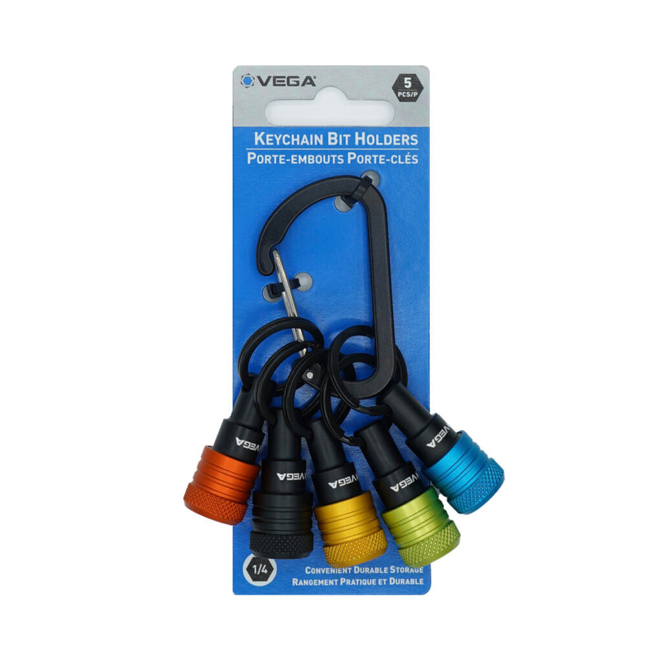 Vega 5QKCHM, Keychain Bit Holders Multi-Color - 5pc