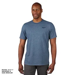 Milwaukee 603BL-3X, HYBRID WORK TEE- SS BLUE 3X